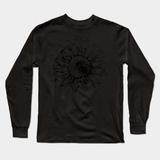 Sunflower and Bee | Minimalist Artwork Long Sleeve T-Shirt